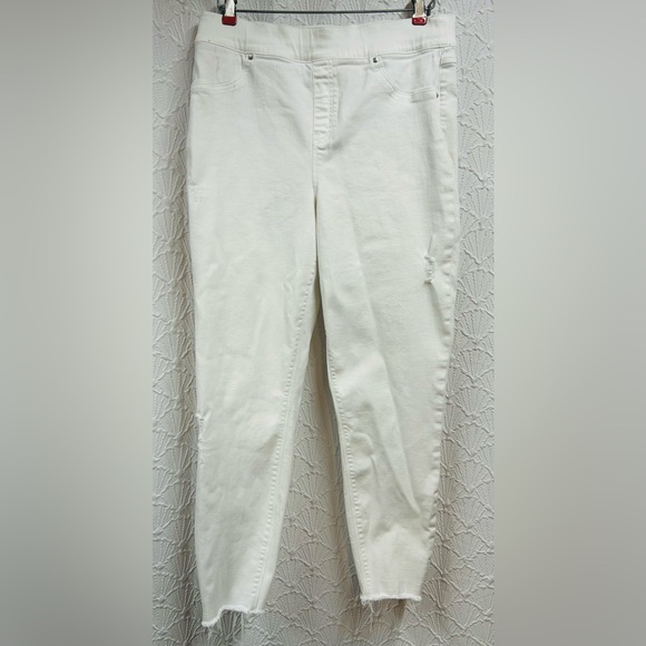 Spanx Large Distressed White Skinny Jeans - Picture 3 of 11